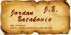 Jordan Bataković vizit kartica